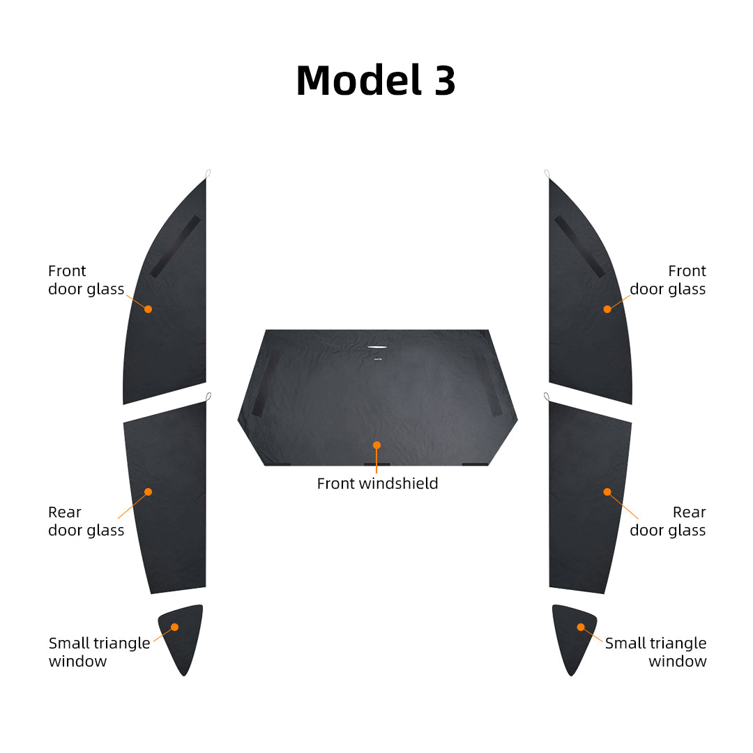 Tesla Model Y Window Shades - Windshield - Window Covers - Model 3 Sunshade