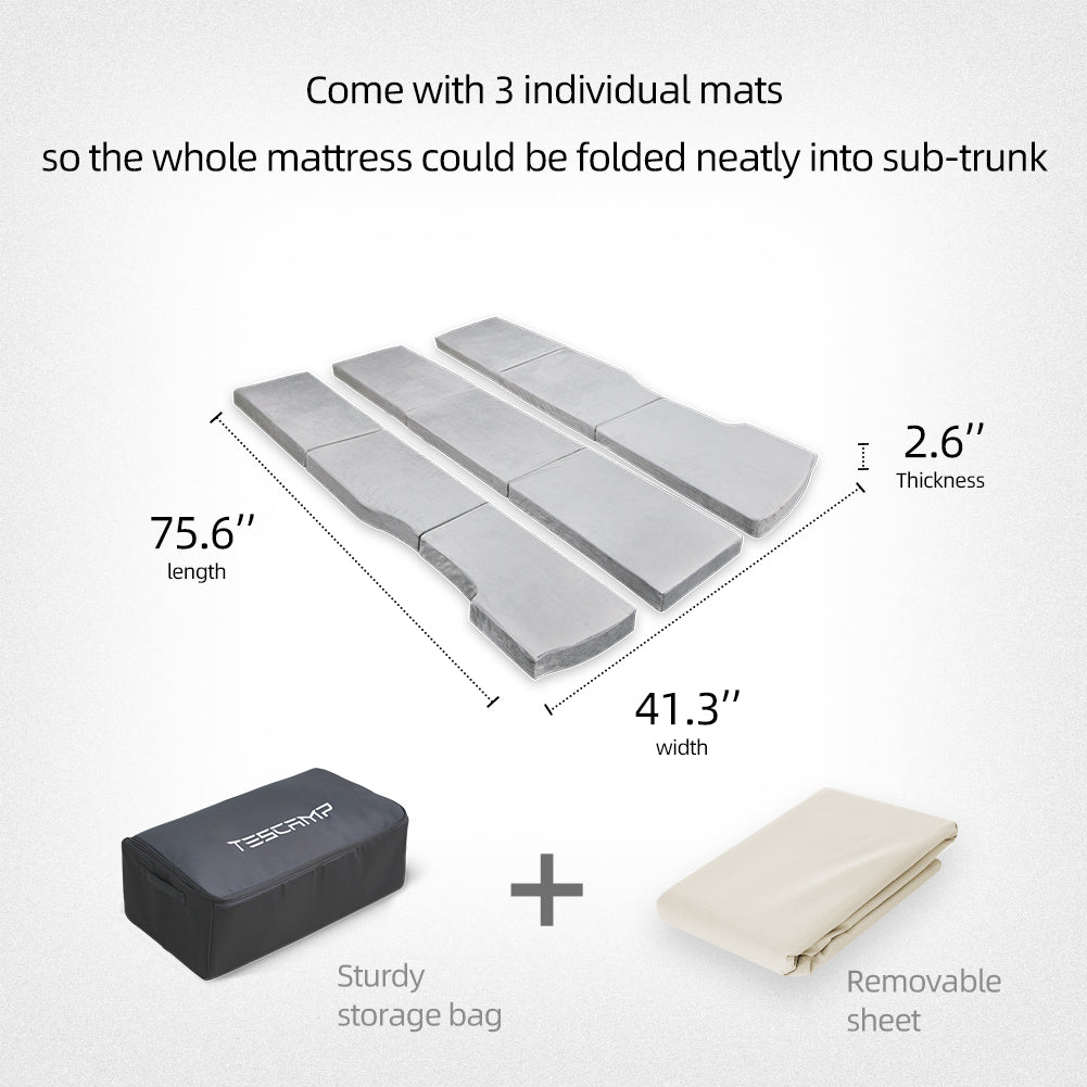 TESCAMP Camping Mattress ONLY for Tesla Model 3 CertiPUR Memory  Foam Car Mattress, Storage Bag & Sheet Provided, Portable, Foldable, Space  Saver, in Car Sleeping, Twin Size : Everything Else