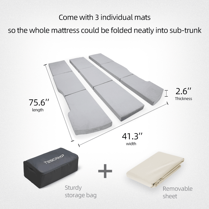  TESCAMP Camping Mattress for Tesla Model Y/X CertiPUR Memory  Foam Mattress, Storage Bag & Sheet Provided, Portable, Space Saver, in Car  Sleeping, Twin Size : Sports & Outdoors